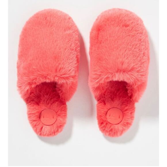 Anthropologie Faux Fur Closed Toe Slippers for Winter Orange Size S/M or 6/6.5 - Picture 3 of 7